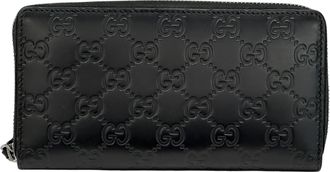 Gucci Black Leather Long Wallet (Bi-Fold) (Pre-Owned)
