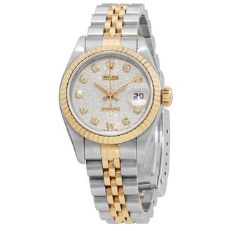 Rolex Pre-owned Rolex Datejust Automatic Diamond Silver Dial Ladies Watch 69173SJDJ