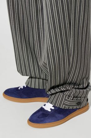 Versace Greca Suede Sneakers, Mens, Navy Blue