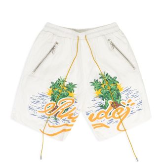 Rhude White Palms Logo Short