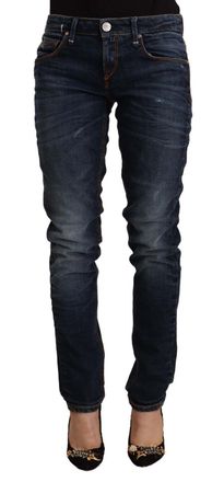 Acht Washed Cotton Mid Waist Skinny Womens Jeans