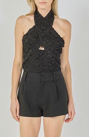 endless rose Stretchy Halter Top in Black at Nordstrom, Size X-Small
