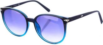 Swarovski Ovale zonnebril met zwart-blauw acetaat montuur en paarse gradi&euml;nt lenzen - Dames - Zonnebrillen - Zwart - ONE Size - Accessoires