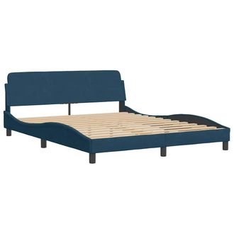 vidaXL Vidaxl - Cama Con Cabecero Sin Colch&oacute;n Terciopelo Azul 160x200 Cm