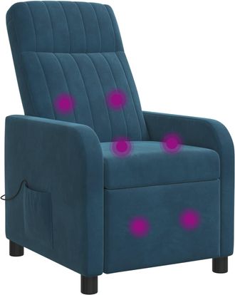 vidaXL Silla De Masajes Reclinable Azul Pwnedbylord666ywh Vidaxl