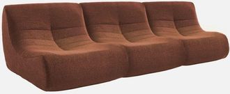 Sweeek Sweeek - Sof&aacute; Modular En Borreguito Texturizado, 3 Plazas, Sokol Borreguito, Terracotta, 91x105x72 Cm