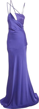 The Attico Satijnen jurk met haaksluiting - Paars