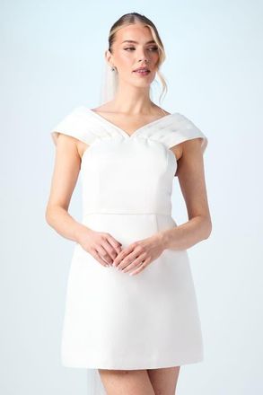 Coast Bardot Bridal Mini Dress in Ivory at Nordstrom, Size 8