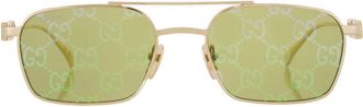 Gucci Green Pilot Unisex Sunglasses GG1804S 002 54
