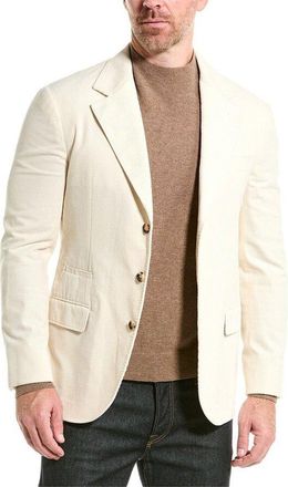 Brunello Cucinelli Milk Deconstructed Blazer, Brand Size 46 (US Size 36)