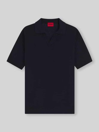 HUGO BOSS Regular Fit Poloshirt aus Baumwoll-Leinen-Mix Modell SEEMANT in Marine, Gr&ouml;&szlig;e XXL