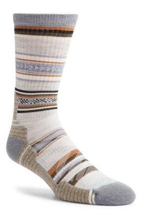 Smartwool Hike Light Cushioning Panorama Merino Wool Blend Crew Socks in Ash at Nordstrom, Size Large