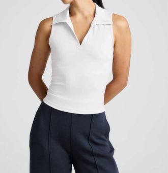 Beyond Yoga Sport Active Polo Tank Top In White