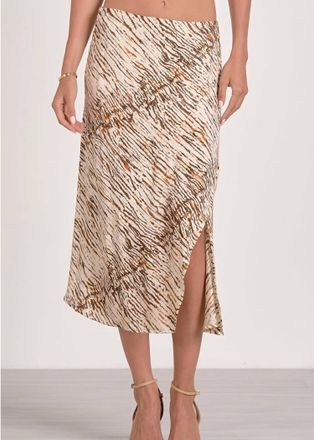 Elan Millie Midi Skirt In Neutral Sahara