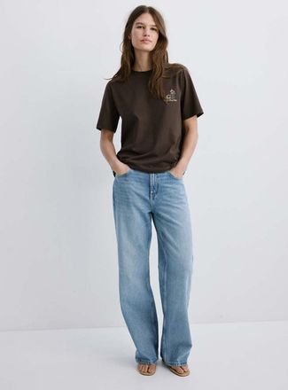 Mango Maglietta cotone stampata marrone - Donna - XXS - MANGO