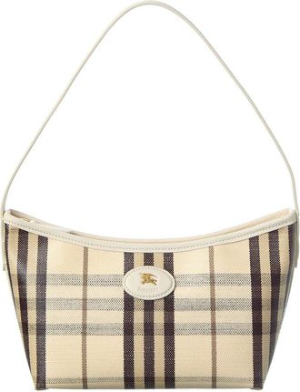 Burberry Highlands Mini Coated Canvas & Leather Shoulder Bag