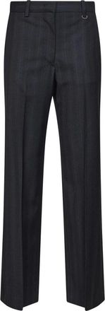 Isabel Marant Noanda Broek - Dames - Wijde Broeken - Grijs - S - Wol - Broeken