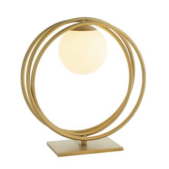 Netlighting BERGAMO Non Dimmable Stylish Contemporary 1 Light Glass Table Lamp in Gold