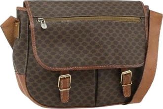 Celine Pre-owned Cross Body Bags, female, Brown, Size: ONE SIZE Pre-owned Vintage Macadam Shoulder Bag