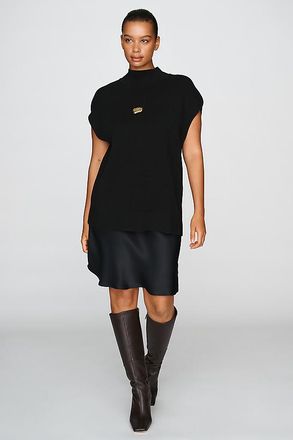 Maeve Mock Neck Cap Sleeve Sweater