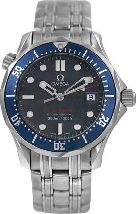 Omega Pre-owned Omega Seamaster Quartz Chronometer Blue Dial Mens Watch 2223.80.00