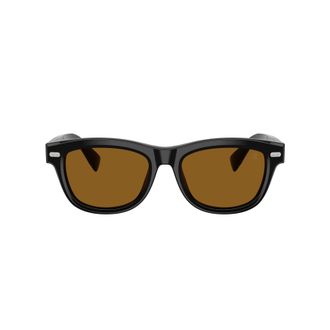 Brunello Cucinelli 0bc3016s Rectangular Frame Sunglasses in Glossy Black Acetate