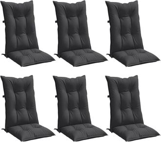 vidaXL Cojines Silla Respaldo Alto 6 Uds Tela Gris Antracita Melange Vidaxl