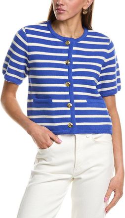 English Factory Knit Striped Wool-Blend Cardigan