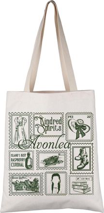 Generic PYOUL Literary Inspired Gift Avonlea Stamp Collection Tote Bag Anne Fan Handbag Bookish Gift (Avonlea Stamp Tote)