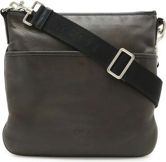 Loewe Black Dark Brown Leather Shoulder Bag (Pre-Owned)