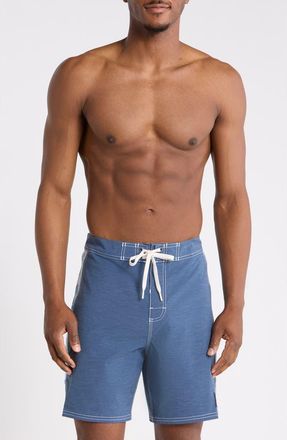 Quiksilver Original Arch 18 Water Repellent Board Shorts in Dark Denim at Nordstrom, Size 33