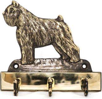 OEM Bouvier Des Flandres - Colgador De Llaves Con Perro, Soporte De Lat&oacute;n Para Accesorios De Perros, Elegante Decoraci&oacute;n De Pasillo De Art-dog