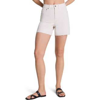 Spanx SPANXshape Authentic 360 Raw Hem Jean Shorts in Alabaster at Nordstrom, Size X-Large
