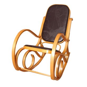 Hhg Hhg - Mecedora M41, Sill&oacute;n Giratorio Sill&oacute;n Tv, Madera Maciza, Aspecto Roble, Cuero Patchwork Marr&oacute;n