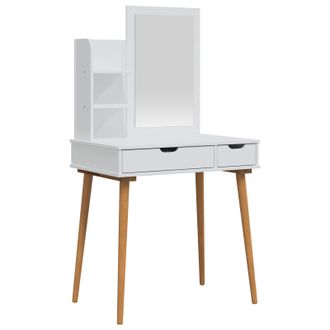 vidaXL Conjunto De Mesa De Tocador Fauske 3 Uds. Blanco Vidaxl
