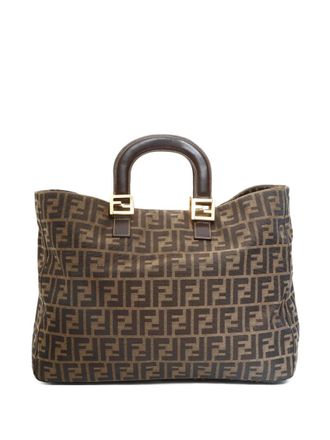 Fendi 1990-2000 monogram-pattern handbag - women - Canvas - One Size - Brown