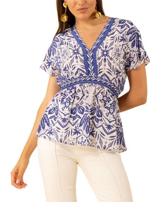 Hale Bob Hale Bob Persephone Short Sleeve Silk Top