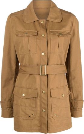 Fay belted fitted jacket - women - Fabric - L - Brown