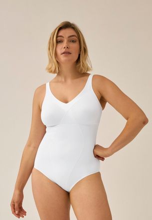 Naturana Body NATURANA Minimizer, Damen, Gr. 95, Cup B, weiss (wei&szlig;), Obermaterial: 81% Polyamid, 19% Elasthan, unifarben mit Farbeinsatz, bequem kurz, V-Aussc