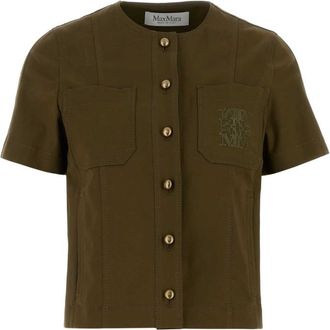 Max Mara Green Logo Round Neck Jacket