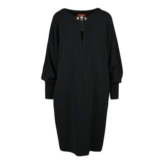 Max Mara Dames, Jurken, Zwart, Maat: M Leer