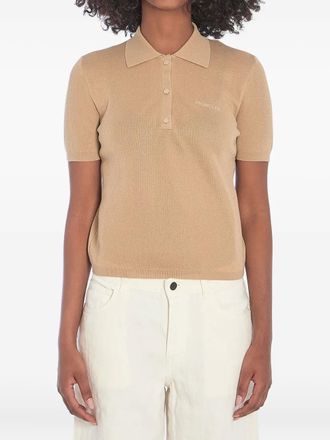 Moncler Poloshirt van katoenblend - Beige