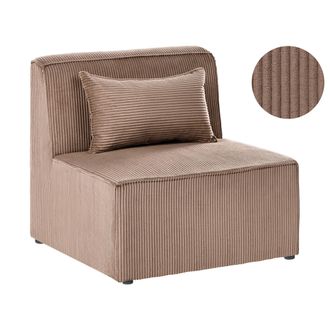 Beliani Sill&oacute;n Modular De Pana Asiento 1 Plaza Moderno Sala De Estar Beige Arena Lemvig