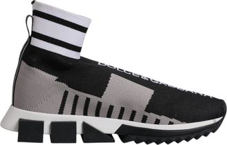 Dolce & Gabbana Black Gray Sorrento Socks Women Sneakers Womens Shoes