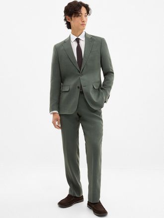 Le 31 Mens Alpine green light pant Linen-blend fabric by Manteco London fit - Slim straight