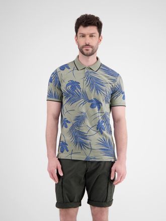 Lerros Poloshirt LERROS LERROS Modisches Poloshirt, sommerlich gemustert, Herren, Gr. L, grau (tinted grau), 100% Baumwolle, Rundhals, Shirts Poloshirt