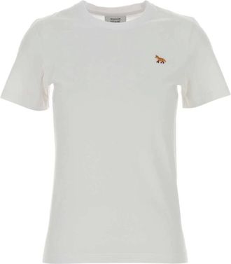 Maison Kitsun&eacute; T-Shirts, female, White, Size: XS Baby Fox Regular Tee-Shirt