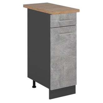 Vicco Mueble Bajo De Cocina R-line, Hormig&oacute;n, 30 Cm, Et Roble