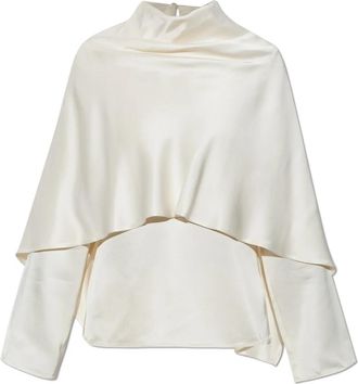 R&oacute;he Asymmetrische Satijnen Top - Dames - Blouses - Beige - M - Satijn - Overhemden