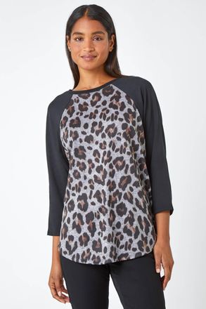Roman Animal Print Stretch Top